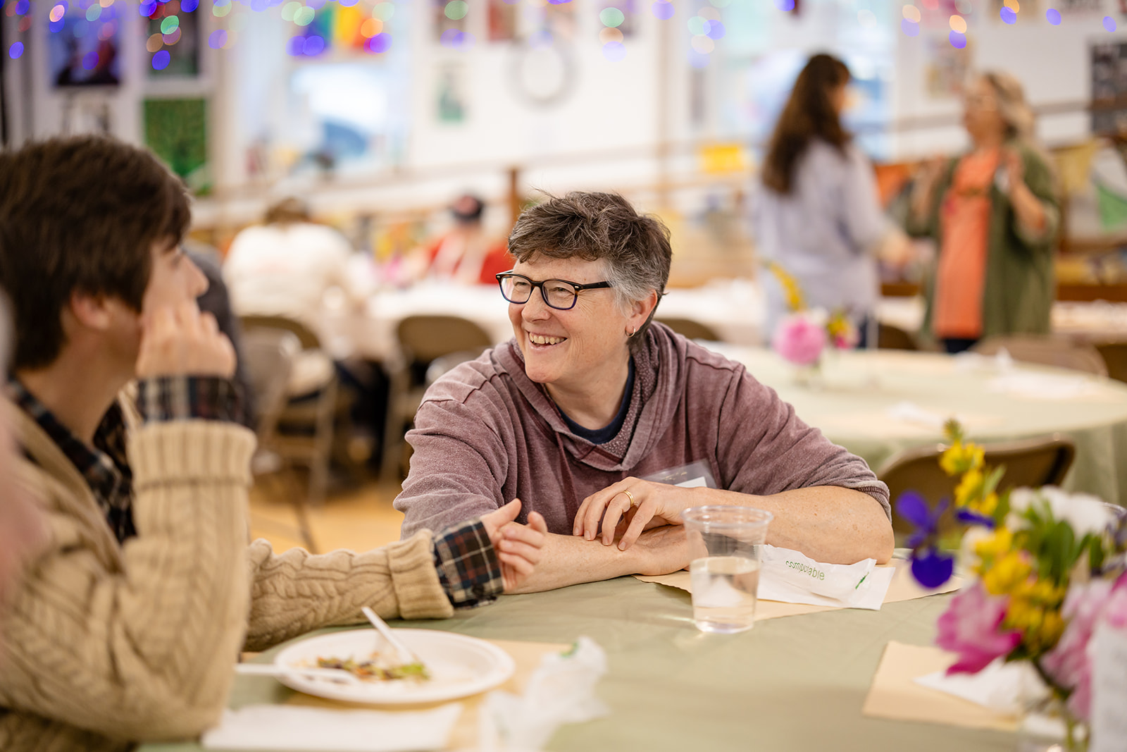 Whitney smiling at the Cafe